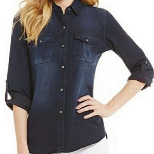 Cremieux Jade Chambray Blouse